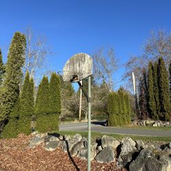 Basketball Post, Hoop, 2 Basketballs