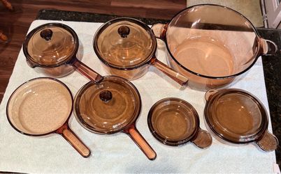 Visions Corning Amber Glass Cookware Set