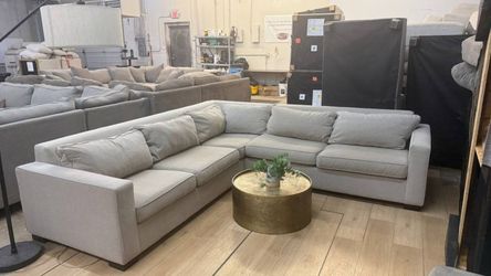 Mitchell Gold + Bob Williams 2pc Light Gray Sectional Couch
