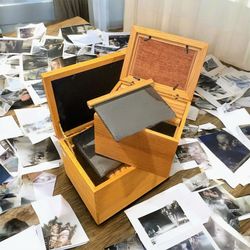 2 Wooden Picture Frame Photo Boxes