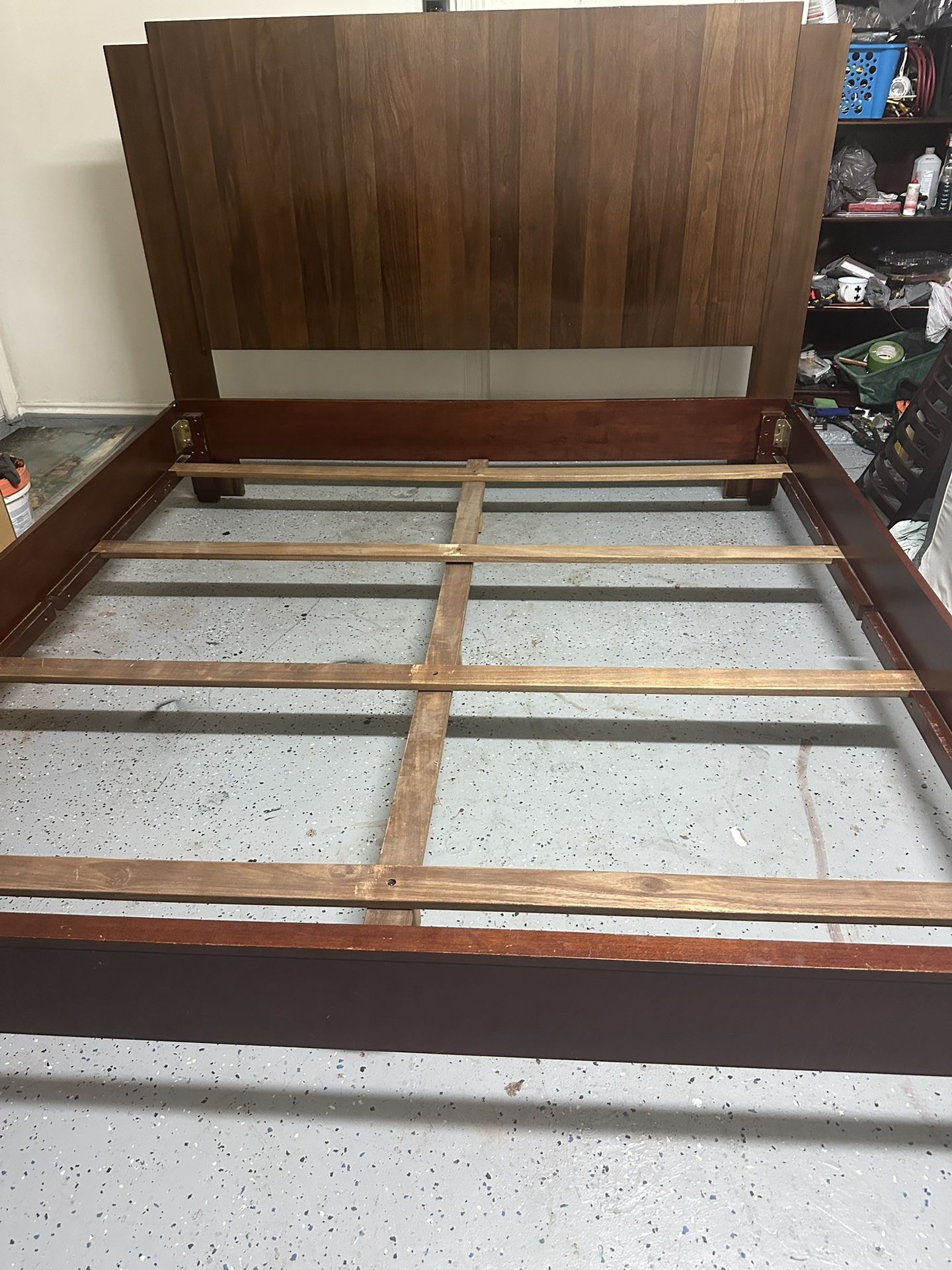 King Size Bed Frame Solid Wood And Box Spring Great Used Condition