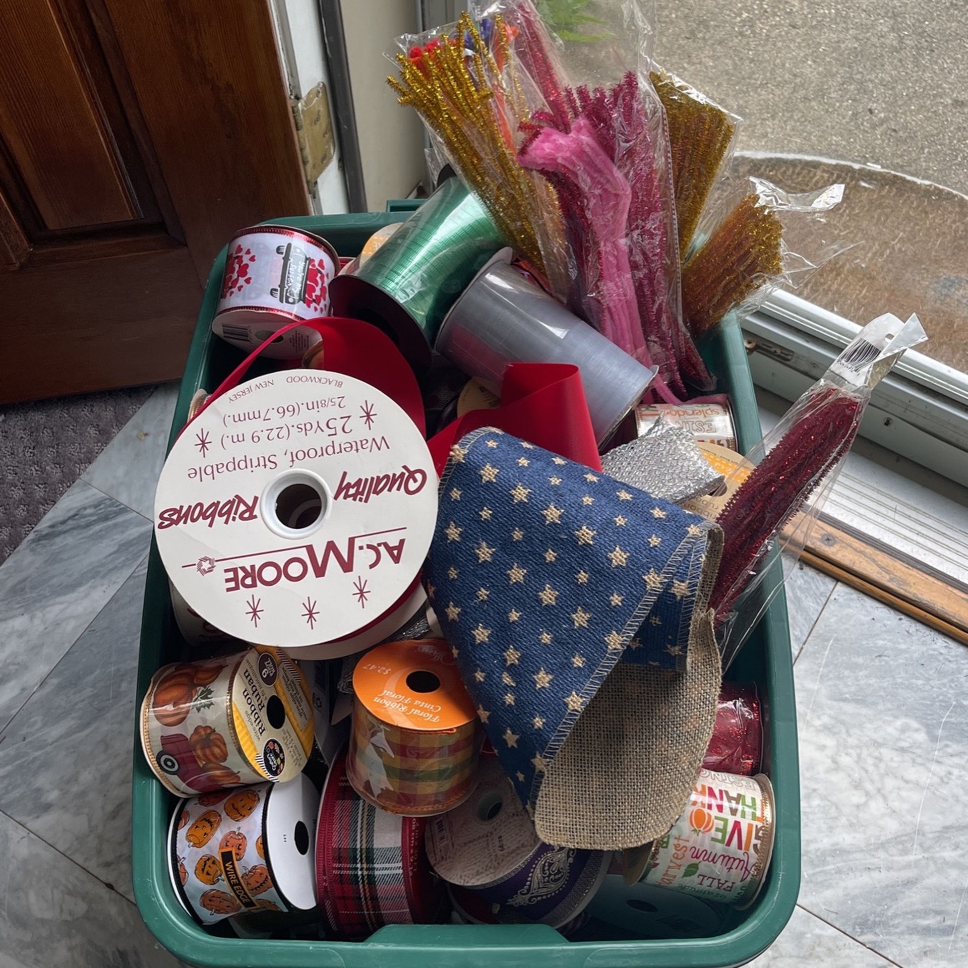 Large Lot Of Ribbon For Crafts & Wreaths