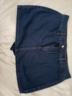 Dark Wash Denim Mini Skort