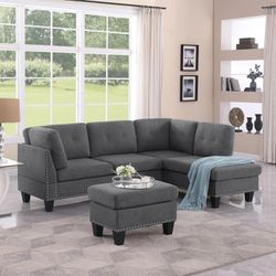 Free Local Drop Off Dark Gray L Sectional Couch 🛋️ Brand New In Box 📦 