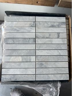 Honed marble mosaic floor and wall tiles