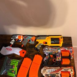 Nerf/Xshot Random Lot Of 5 Blasters Tested, Darts,and attachments