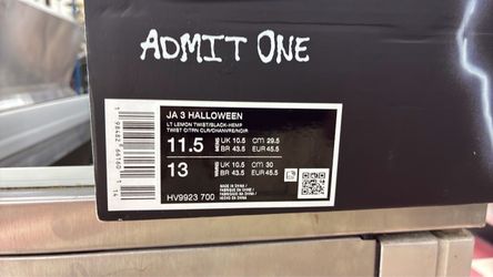 JA 3 HALLOWEEN SIZE 11.5