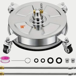 14” Pressure Washer SURFACE CLEANER • 4,000 PSI Stainless Steel Sprayer On Wheels