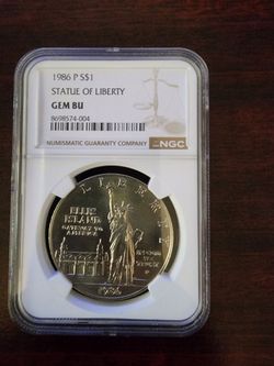 1986 P S$1 Statue Of Liberty Gem BU