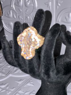 18k gold plated Baguette cross ring