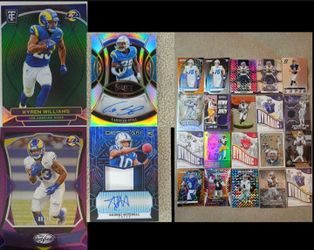 22 NFL Cards For 80 - 2 Kyren Williams Numbered To /5 & /10 + Adonai Mitchell Obsidian RPA /49 + Tarheeb Still Select Silver Auto + 18 NFL Cards (Read