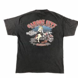 Harley Davidson Motor Cycles Carson City Nevada HD Black T-shirt Large