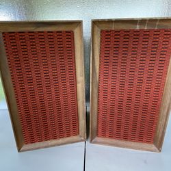Vintage Soundcraftsmen Speakers w/ Horn + Woofer, Walnut Cabinets, Brilliance Control (Pair)