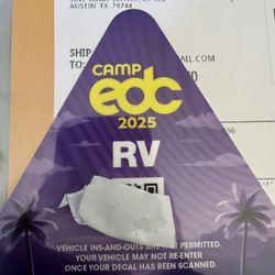 EDC RV Camping Pass Ticket