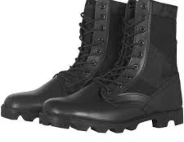 (Used) Black Military Shoes-Size 5