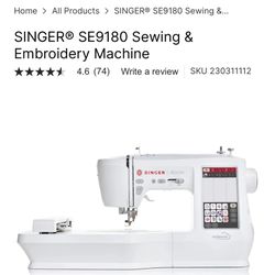 BNIB Singer SE9180 Sewing and Embroidery 