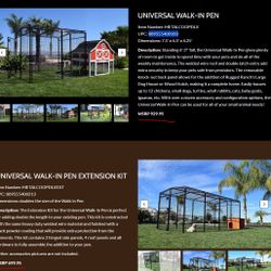 Rugged Ranch - Large  Wire Pen Coop, Dog Kennel