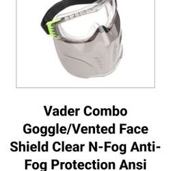 VADER COMBO GOGGLE/VENTED FACE SHIELD...ANTI FOG