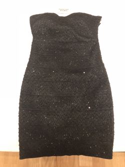 Brand new black strapless sequins dress size small