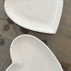 Two Ceramic Heart Plates
