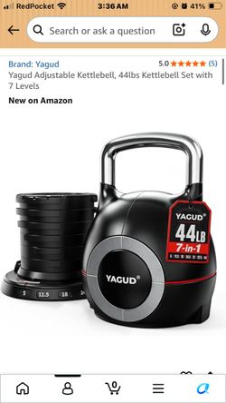 Yagud 44lb Adjustable Kettlebell 7-in-1