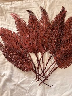 23 inch rose gold, feather, stems set of 11