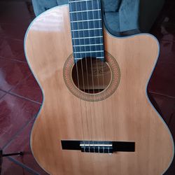 Acoustic Guitar With Guitar Stand 
