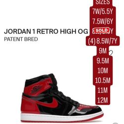 DS JORDAN 1 PATENT BRED