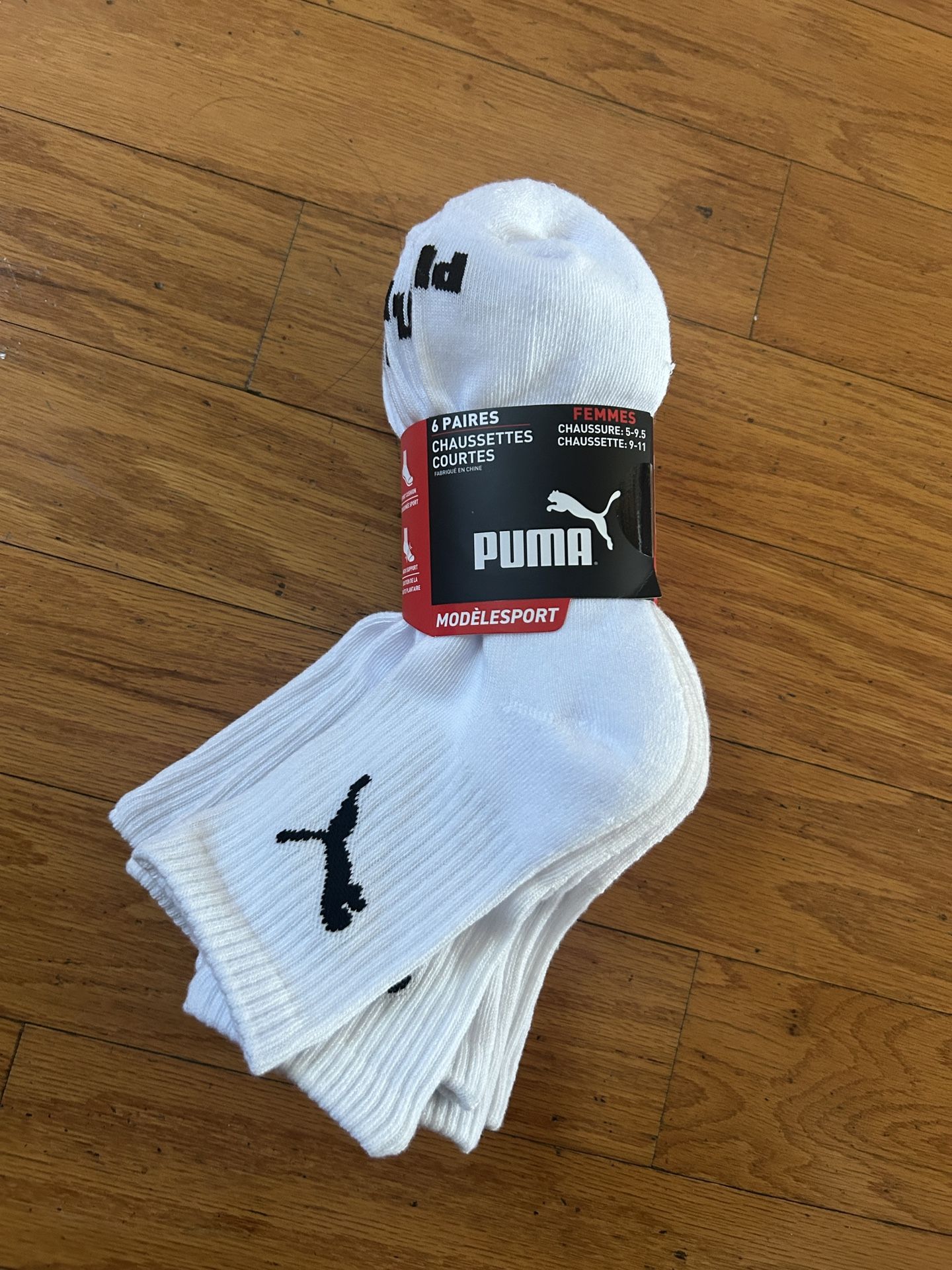 NWT PUMA women low crew Socks 6 pairs 
