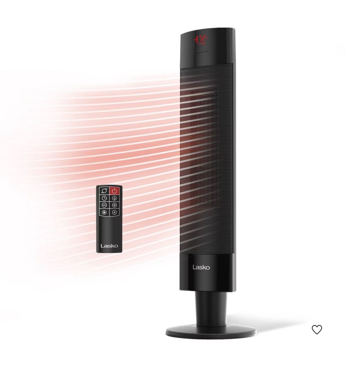 Lasko Ceramic Pedestal Heater with Remote Control: 1500W, Adjustable Thermostat, Portable, LED Display, ETL Listed