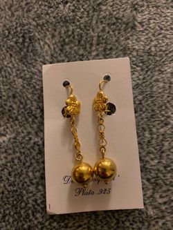 Aretes hermosos chapa 18 kilates