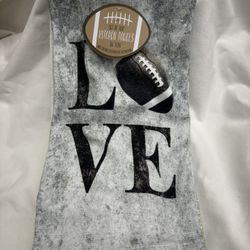 Kitchen Towel Set Of 2 With Love And Football NWT