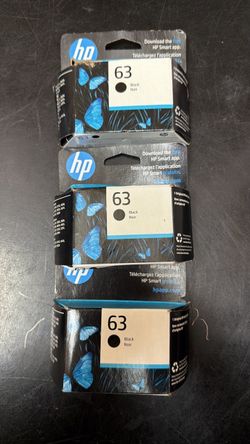 3 Units HP 63 Black Ink Cartridge | Works with DeskJet 1112, 2130, 3630; Envy 4510, 4520; OfficeJet 3830, 4650, 5200 Series | Eligible for Instant Ink
