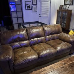 Rustic Leather Couch