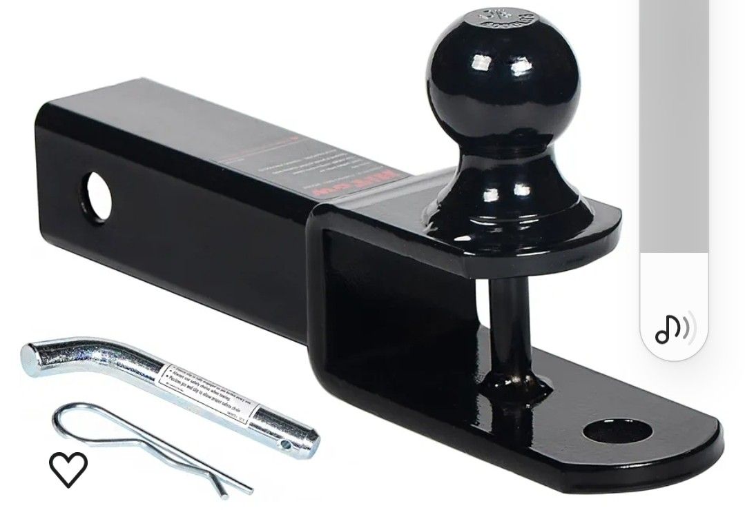 3-in-1 ATV/UTV Hitch Ball Mount Adapter with 1-7/8" Ball, Fits 2 inch Hitch Receiver, with Pin and Clip