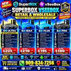 VSEEBOX V6 MAX V6 PLUS V6 PRO SUPERBOX S8 PRO S8 PLUS S8 MAX S8 ULTRA S7 PRO S7 MAX S7 ULTRA S6 PRO S6 MAX ELITE MINI ELITE ULTRA SUPREME K3 PRO LOCAL