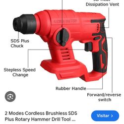 Rotary Hammer Drill 21 V Included Battery /Charger And Glases & Gloves