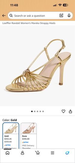 Loeffler Randall Gold Mareka heels 8.5 shoe size