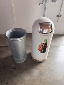 Vintage Industrial "Bullet" Style Dome-Top Trash Can