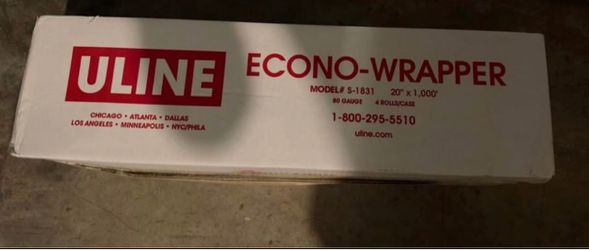 New Case of Four Uline Large Plastic Wrap Rolls