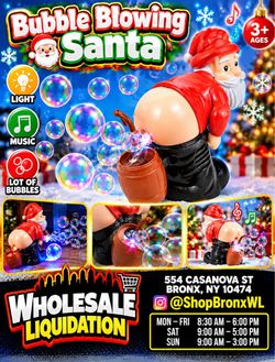 Bubble Blowing Santa Toy with Light and Music