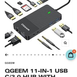 QGeeM 11 in 1 Mini USB Dock USB 3.0 Docking Station Triple Display USB