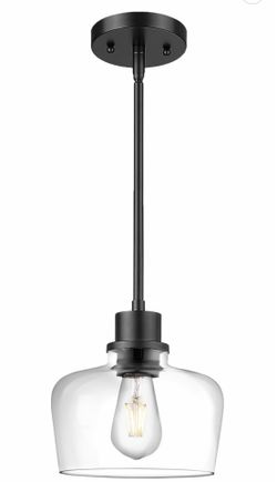 Modern Black Glass Pendant Light