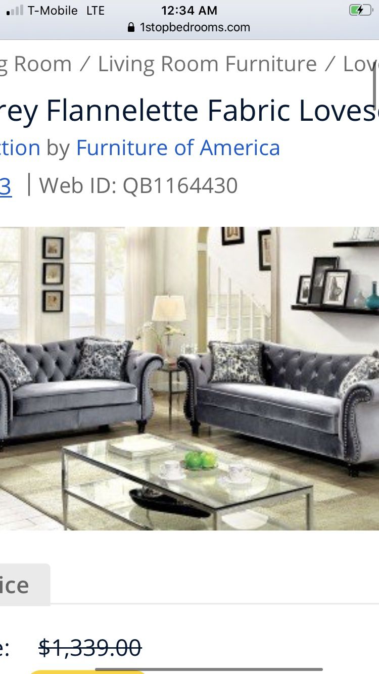 Grey couch set