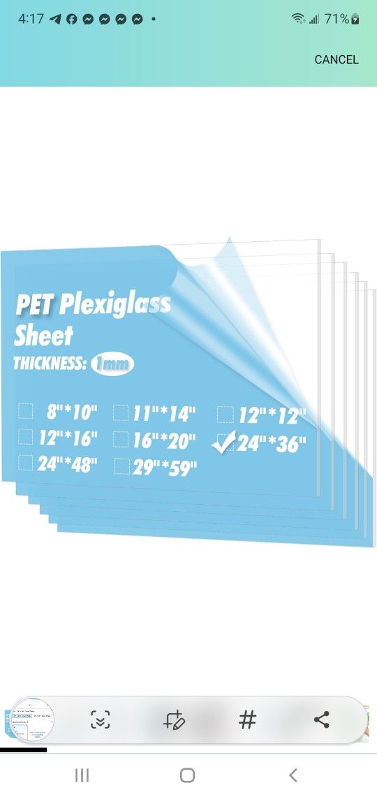 BRAND NEW..Art3d 5-Pack of 24×36" PET/Plexiglass Sheets, Transparent