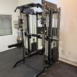 PRO SERIES Ultimate 3-1 Half Rack Functional Trainer w/Smith Machine Bar | 400lb Stack | Gym Equipment | Fitness | Commercial | Squat Rack 