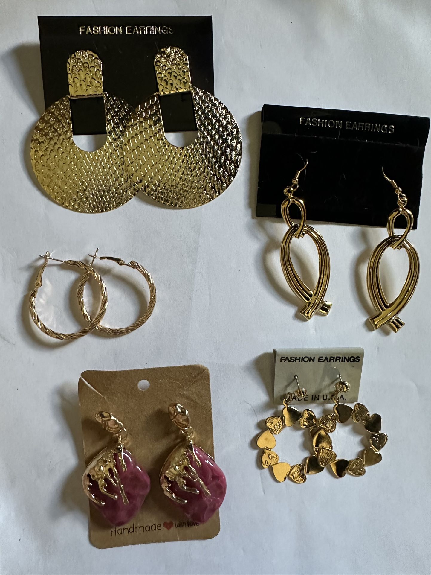 Lot Of 5 Pair Of Earrings