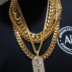 14k Yellow Gold Over Stainless Stee Cuban Link Chains l  Hmu For Priced