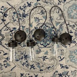 Allen + Roth Valleymede 1-Light aged bronze farmhouse clear glass jar