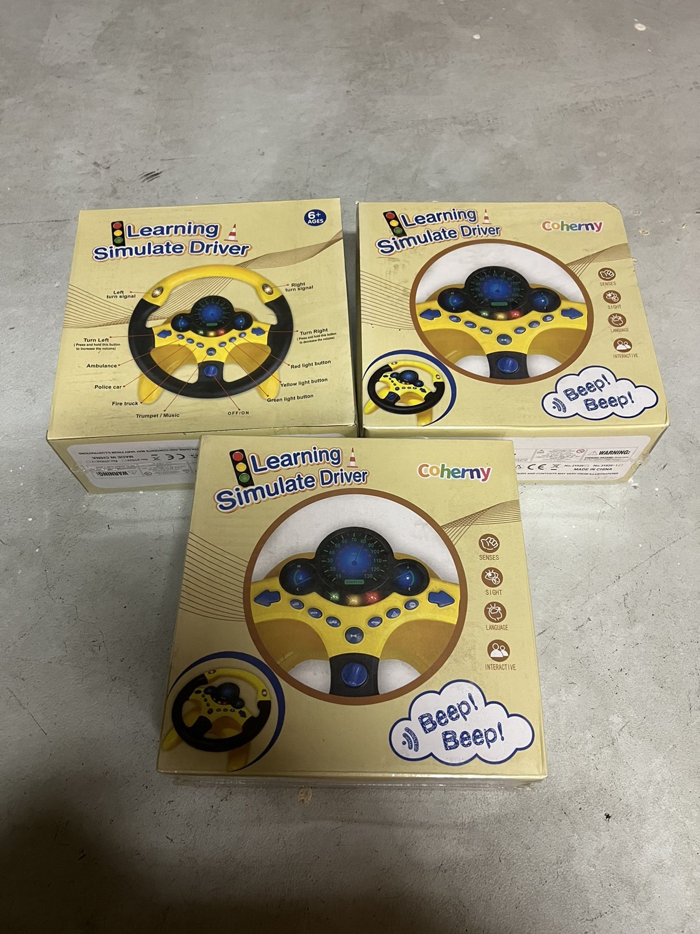 Facaily Simulated Driving Controller Portable Simulated Driving Steering Wheel Copilot Toy Children's Educational Sounding Toy Small Steering Wheel To